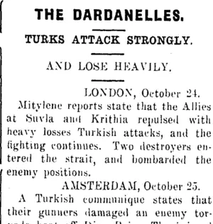 THE DARDANELLES. (Clutha Leader 29-10-1915)