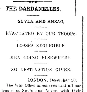 THE DARDANELLES. (Clutha Leader 24-12-1915)