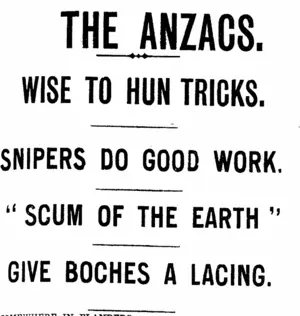 THE ANZACS. (Clutha Leader 16-5-1916)