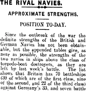 THE RIVAL NAVIES. (Clutha Leader 20-6-1916)