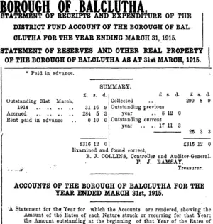 BOROUGH OF BALCLUTHA. (Clutha Leader 7-7-1916)