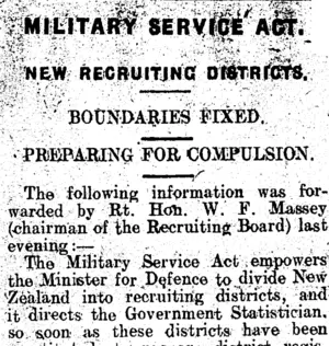 MILITARY SERVICE ACT. (Clutha Leader 8-8-1916)