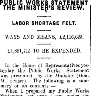 PUBLIC WORKS STATEMENT (Clutha Leader 16-10-1917)