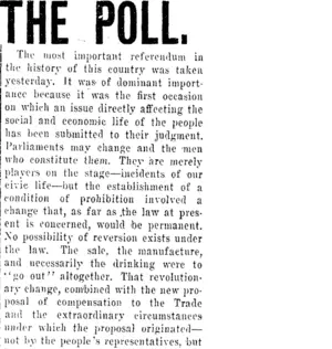 THE POLL. (Clutha Leader 11-4-1919)