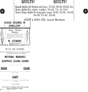 Page 1 Advertisements Column 2 (Clutha Leader 11-5-1920)
