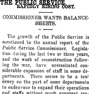 THE PUBLIC SERVICE. (Clutha Leader 21-9-1920)