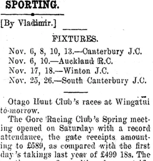 SPORTING. (Clutha Leader 29-10-1920)