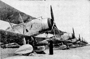 British torpedo-carrying planes being prepared for duty (Ellesmere Guardian, 09 February 1940)