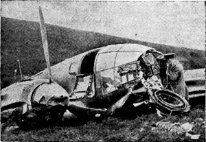 Wreckage of a German bomber shot clown in Scotland, (Ellesmere Guardian, 16 February 1940)