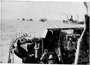 Stern Guns of a unit of Britain's mighty navy. She is one of the ships escorting a convoy and keeping clear the seas for the trade. (Ellesmere Guardian, 24 January 1941)