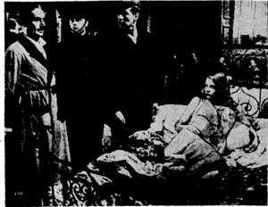 Michael Redgrave with Paul Lukas and Sally Gray in a scene; from "A Window in London," which is to continue its successful season at the Plaza Theatre for a.second week. (Evening Post, 24 April 1940)