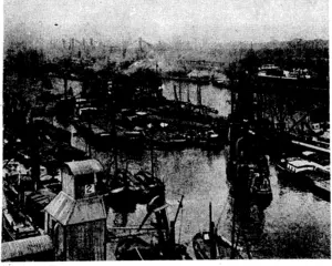The port of Rotterdam, principal place of entry to: the Netherlands, and now a target of Nazi, attacks. (Evening Post, 11 May 1940)