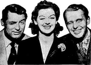 Ralph Bellamy, Rosalind Russell, and Cary Grant are in "His Gill Friday," which comes to the Tivoli Theatre next Tuesday. (Evening Post, 11 July 1940)