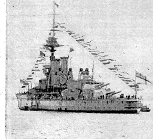 The Centurion, which the fourth flag officer in tlie Culme-Seymour family commanded at the Battle of Jutland. (Evening Post, 27 July 1940)