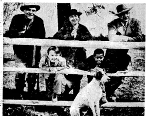 The interested gallery on the fence includes Billy Lee, Cordell Hickman, Helen Millard, Richard Lane, and Lester Matthews and is from "The Biscuit Eater" which comes to the De Luxe along with Zane Grey's "Knights of the Range." (Evening Post, 15 August 1940)