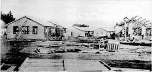 A view of some of the buildings at the Waiouru Military. Camp. The largest of them, the messroom, . was destroyed by fire on Tuesday night. (Evening Post, 29 August 1940)
