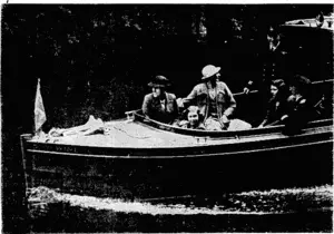 Princess Elizabeth and Princess Margaret Rose making a trip by motor-launch on the Thames. (Evening Post, 05 September 1940)