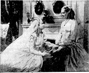 Bette Davis and Miriam Hopkins in a tense scene from "The Old Carole Landis and John Hubbard exchange personalities in Turn- Mlid" which is provki such a success at the Regent Theatre that it about," the Thorne Smith fantasy which has been filmed with Adolphe ' will remain for still another week. Menjou in the cast and comes to the King's Theatre. (Evening Post, 05 September 1940)