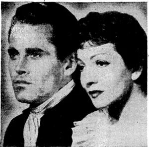 Claudette Colbert and Henry Fonda are the stars of "Drums Along the Mohawk," which comes'to the Tivoli Theatre next Tuesday. (Evening Post, 05 September 1940)