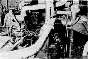 Twelve or more feet of water have to be pumped from the engineroom before the turbines and other valuable plant can be salvaged. Although the turbines have been half submerged for some months, it is believed that they have suffered little damage, as they are sealed to operate at high steam pressure. (Evening Post, 21 September 1940)