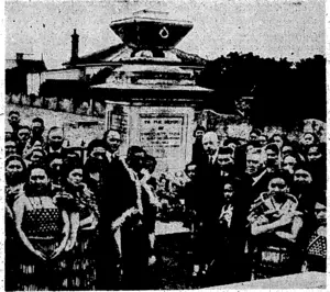 Scene aVthe grave of Honiana Te Puni^ at Petone, after the Hon. iW. Nasfrhad laid a wreath in memory of the late chief of the Ngatiawa as af prelude to yesterday's ceremonies^ ' – (Evening Post, 23 January 1940)