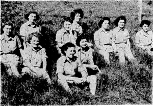 Waacs watching athletic events during a tabloid contest at a training camp near Wellington. (Evening Post, 13 April 1944)