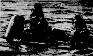 British "human torpedo" with its crew of two. Used with much success in enemy waters, these torpedoes are. manned by* personnel of the submarine branch of the Royal Navy and are driven by electric motors. —BEAM WIRELESS PICTVREGRAM.' (Evening Post, 26 April 1944)