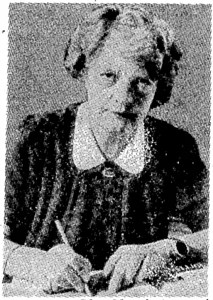 viscountess Khondda, chairman o) directors and editor of "Time and Tide," at work in her office in London. She has- published several books, including a biography of her father, the late Viscount Rhondda, to whose title she succeeded in 1918. (Evening Post, 26 May 1944)