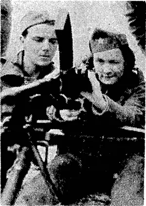 A girl, a Yugoslav Partisan, being taught the use of a Bren gun at Malta, where she and others have been recuperating ■ after being wounded in her own country. (Evening Post, 05 June 1944)