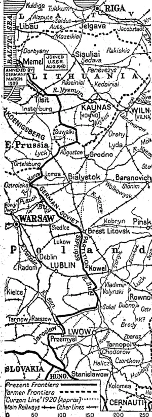 shows that resistance east of the jVistula has been broken except for • ithe garrisons of Brest Litovsk, Lwow, and Lublin, which are all trapped or gravely threatened. ' (Evening Post, 24 July 1944)