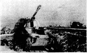 Self-propelling guns abandoned, hyt the Germans during their rctr cat on the central Russian fronts (Evening Post, 18 August 1944)