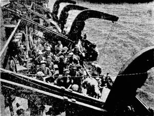 New Zealand troops embark for a commando raid in the Pacific. (Evening Post, 26 February 1944)