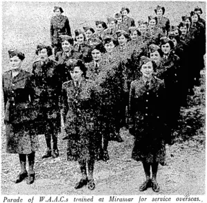 ad 1 They are representative of all parts of New Zealand. In the left background is Sergeant T. H. Cumming, of Wellington. (Evening Post, 25 March 1944)