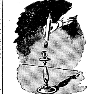 jects about sof an inch. Press the candle down on this and it will burn to the end without wasting a fragment It is better not to use this method with wood or china candle sticks. (Evening Post, 11 October 1944)