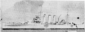 H.M.A.S. Australia, flagship 'of the Royal Australian Navy, winch ivas damaged by air attack during the Allied invasion of the Philippines. (Evening Post, 27 October 1944)