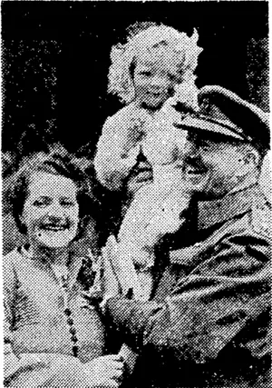 Captain J. H. Young, an .artillery officer who recently returned from overseas with a sick and ivounded draft, was welcomed by wife and daughter. (Evening Post, 10 November 1944)