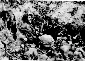 British paratroopers in action with 3in mortars against the enemy across the Rhine. (Evening Post, 13 November 1944)