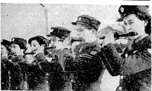 Always correct and immaculate, the A.T.S. fife girls of this British drum and fife band are a popular attraction at parades of the Southeastern Command. (Evening Post, 13 December 1944)