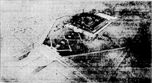 Plan of the proposed buildings on the Mount Cook site, as designed by Mr. S. Hurst Seager, the well-known architect and town-planner. They comprise (I) T'.a National War Memorial (combining Campanile, in front, with Hall of Memories at base and Carillon of bells on top), (2) the Dominion Museum, and (3) the National Art Gallery. A road for motors from Tasman street leads to a large parking space (fronting the Technical College), on which the southern facades of the Museum and Art Gallery will face. Thesa two buildings will be separated on the ground floor by a portico giving entrance on the one side to the Museum and on the other to the Art Gallery. The portico will open Into the spacious "Place," which will be laid out as a garden. This "Place," on the northern side, is centred by the National War Memorial (Campanile, with Hall of Memories and Carillon), connected on both sides by an Imposing colonnade with the Museum and Art Gallery. From the open "Place" within the buildings exceedingly fine views of the harbour will thus be obtained through the colonnade. (Evening Post, 22 February 1928)