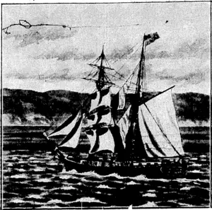 GOING ABOUT AT WELLING,! antine Sunlight, from New York, < Jerningham while beating in agi 8, J '0N.—.4 drawing made of the brigis she was going about off Point linst a north-westerly gale on April '896. (Evening Post, 04 November 1933)