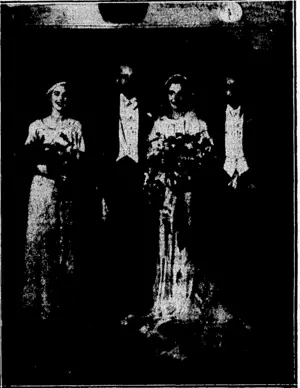 B. ?.. Andrew Photo. WEDDING AT UPPER HUTT.—The marriage took place this week at St. David's Church, Upper, Hutt, of Miss Rae Vera, only daughter of Mr. and Mrs. J. McHattie, Upper Hutt, to Mr. George Selwyn, second son of Mr. and Mrs. G. Austad, of Lyttelton. The bridesmaid was Miss Jean Rose, of Masterton, and the best man Mr. Leo Collins. (Evening Post, 22 June 1935)
