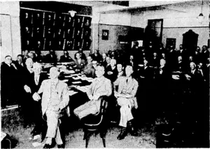 Erening Post" Photo. ACCLIMATISATION SOCIETIES IN CONFERENCE.—DeIegates representative of the acclimatisation societies of NeiV'Zealand assembled at the Accountants' Chambers at Wellington, this morning, for the opening of their biennial, conference (Evening Post, 21 April 1936)