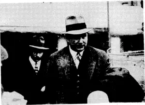Evening.Post" Photo. , RETURNED TO NEW -ZEALAND. —Mr. ]. W. S. McArthur, of< Auckland, landing from the Monowai at Queen's Wharf yesterday after;his arrival on.extradition from Australia. . • (Evening Post, 28 April 1936)