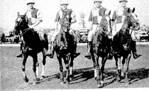 Fnur famous Australian brothers, the Ashtons, winners of the; Coronation Polo' Cup at Hurhngham, I don on Saturday. They defeated the Hurlingham Club's team, which contained two internationals, ' ■ ' ty JO goals to 4, winning also the "Daily Telegraph" Cup, (Evening Post, 07 June 1937)