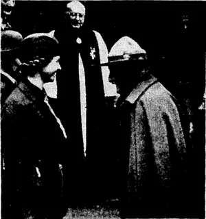 Sport and. General". Photo. Lord' Baden-Poivell, the Chief Scout, chatting ivith- Princess:Sybilla of Sweden outside Westminster, Abbey on May 22 after, a; special service fbr,Boy Scouts and Girl .Guides. Standing inthe entrance to the Abbey is Dr. Foxlcy Norris, Dean of Westminster;. (Evening Post, 14 June 1937)