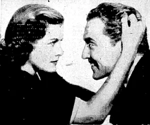 Irene Hervey reveals her feelings about Kent Taylor in. the lively comedy "The Lady Fights Back," which is to be released here shortly. (Evening Post, 02 December 1937)