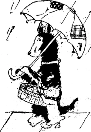 Mrs. Wagtail and Wagtail Junior go Christmas shopping." (Evening Post, 18 December 1937)
