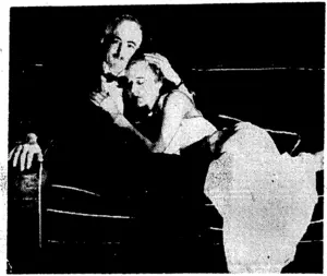 A scene from the record-breaking: London comedy success.,"Georpe and Margaret," which is to be presented by the Fay Compton Company •! the Grand Opera House on Easter Saturday^ for one fay week. (Evening Post, 24 March 1938)