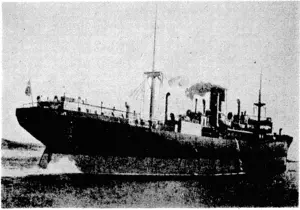 The British cargo-liner Lindenbank, wrecked on. the Arena Reef, in the Sulu Sea, when on a voyage From Fremantle to Shanghai, (Evening Post, 11 May 1939)