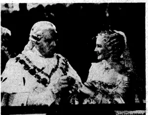 Norma – Shearer, here snown .»itn Robert. Morley, .is in "M«ri« Antoinette," which has Tyrone Power in a leading role andjis;t<>;continii» its successful season at the Majestic Theatre for still another weekl • . (Evening Post, 02 February 1939)